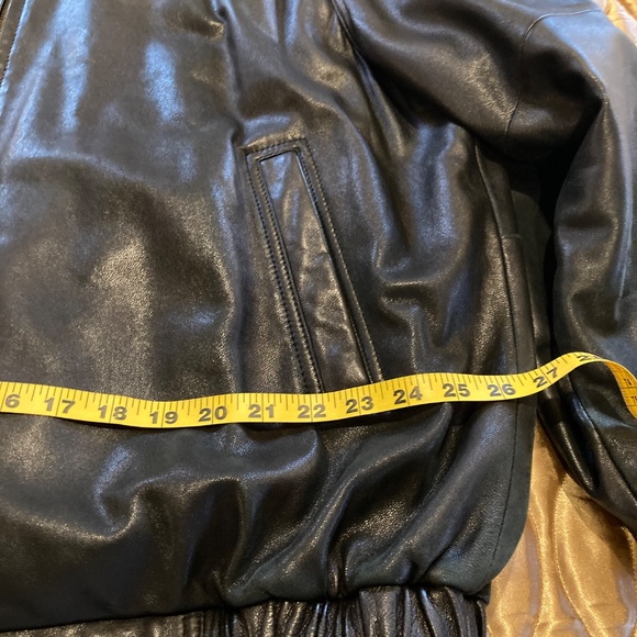 Vintage BILL BLASS Leather Bomber Jacket Black Size XXL - Picture 13 of 15